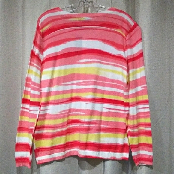 Colorful Striped Women's Button-up Sweater XL Northcrest - Picture 2 of 8